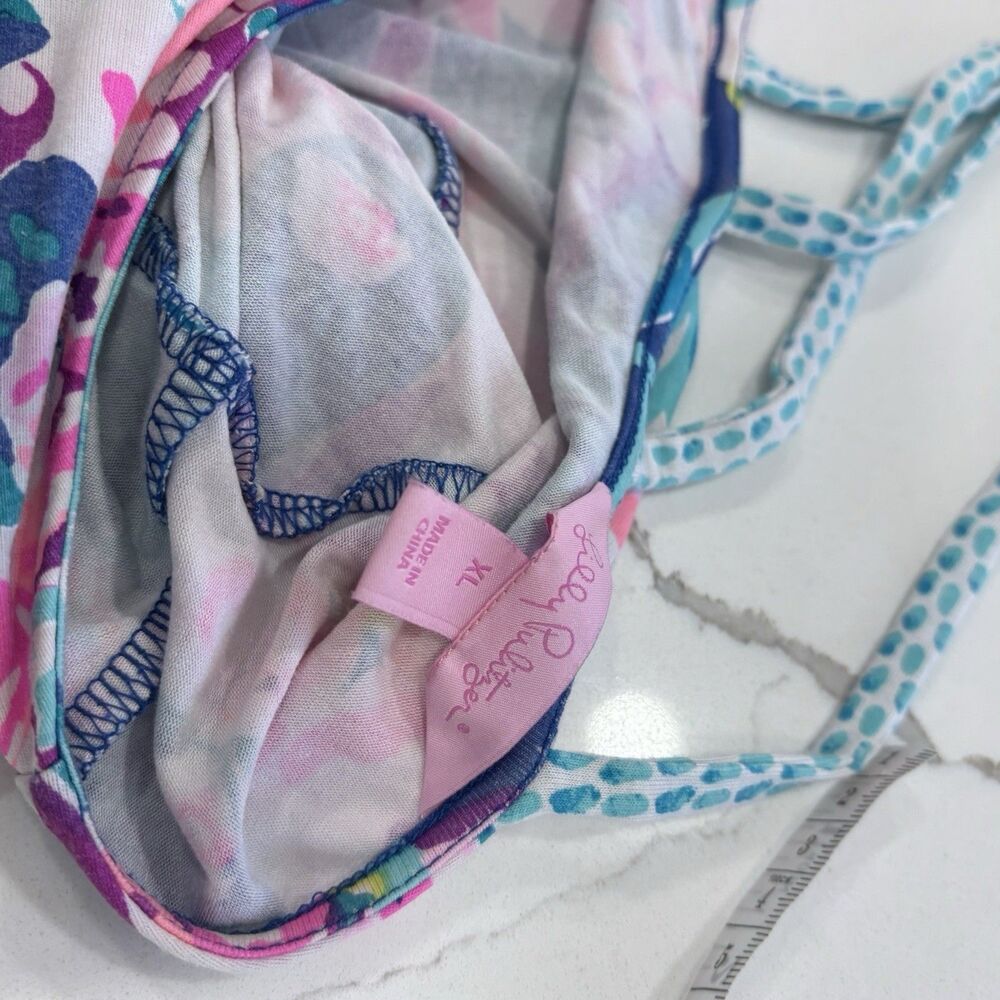 Lilly Pulitzer Dress Size XL Ophelia Swing Seaside Aqua Coconut Cove Engineered - Picture 7 of 8